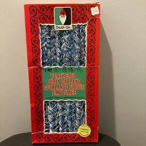 Vintage Doubl Glo 18-Foot Christmas Garland Blue/White Tree Decor